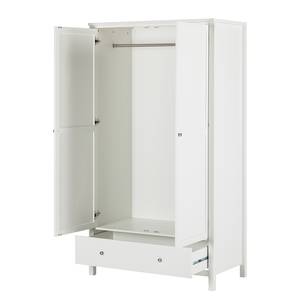 Kleiderschrank Lindbom II Kiefer teilmassiv - Weiß - 110 cm (2-türig)