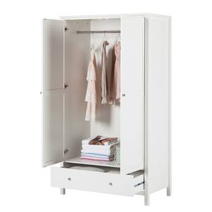 Kleiderschrank Lindbom II Kiefer teilmassiv - Weiß - 110 cm (2-türig)