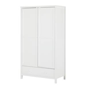 Kleiderschrank Lindbom II Kiefer teilmassiv - Weiß - 110 cm (2-türig)