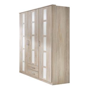 Kledingkast Mena grof gezaagde eikenhouten look/alpinewit - breedte: 90cm