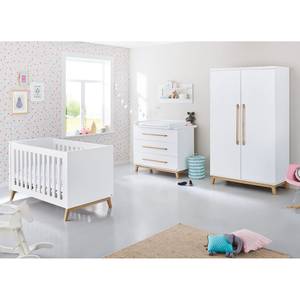 Chambre de bébé Riva, l 3 éléments - Blanc / Frêne