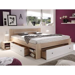 Bedframe Stefan Sonoma eikenhouten look/wit - Sonoma eikenhouten look/wit - 140 x 200cm