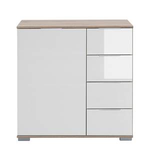 Commode combinée Lingga II 1 porte - Blanc / Imitation chêne San Remo