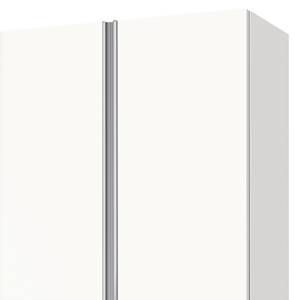 Armoire mixte Hayfork Blanc polaire / Verre blanc - Largeur : 200 cm