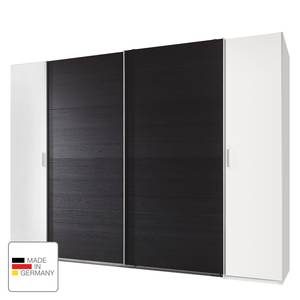 Armoire à vêtements Lotto I Blanc alpin / Imitation chêne noir - Largeur : 225 cm - Sans cadre passepartout