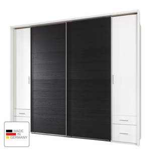 Combikast Lotto IV Alpinewit/Zwarte eikenhouten look - Breedte: 230 cm - Met passe-partout lijst