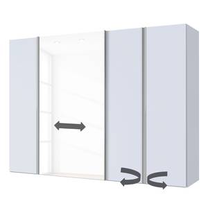 Armoire mixte Hayfork Gris soie/ Verre blanc - Largeur : 250 cm