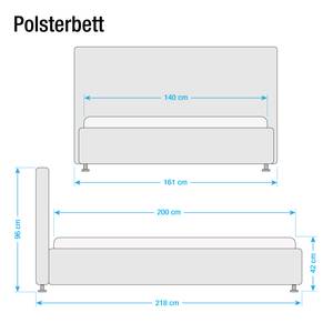 Comfortabel gestoffeerd bed Topi wit kunstleer - 140 x 200cm