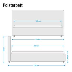 Komfort-Polsterbett Topi Kunstleder - Weiß - 180 x 200cm