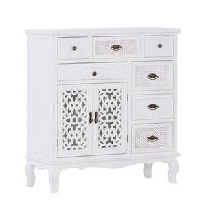 Commode Asheville III Pin partiellement massif Blanc vintage