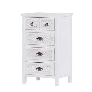 Commode Asheville IV Pin partiellement massif Blanc vintage