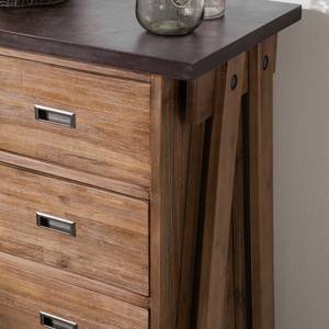 Dressoir Beton II deels massief acaciahout/betonnen look - Steenkoolkleurig