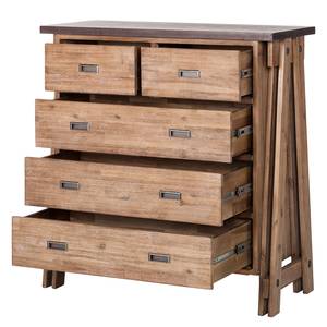 Dressoir Beton II deels massief acaciahout/betonnen look - Steenkoolkleurig