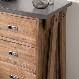 Dressoir Beton II deels massief acaciahout/betonnen look - Grijs - Grijs