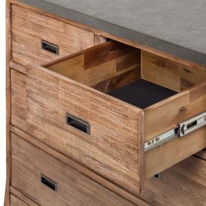 Dressoir Beton II deels massief acaciahout/betonnen look - Grijs - Grijs