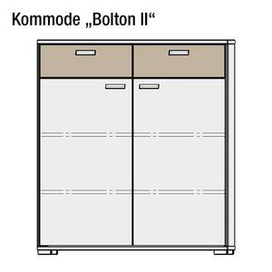 Kommode Bolton II Weiß/Eiche massiv