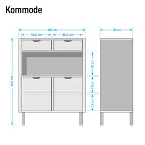 Commode Brekille I Blanc / Chêne