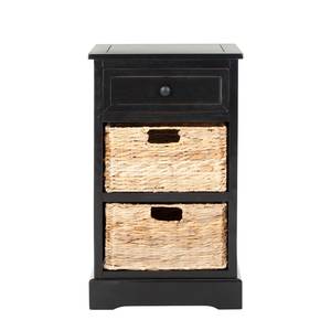 Commode Carrie Pin massif - Noir / Beige