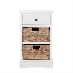 Commode Carrie massief grenenhout wit/beige