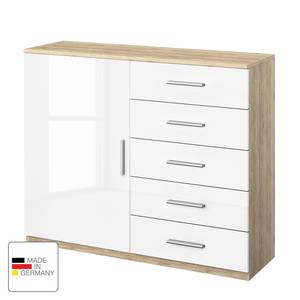 Commode Celle II Sonoma eikenhouten look/hoogglans wit