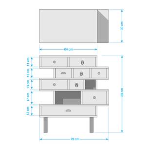 Commode Ealing II Bleu / Imitation sheesham