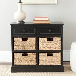 Commode Herman Pin massif - Noir / Beige