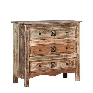 Commode India Avec tiroirs Bois massif verni (90 cm) 3 bois