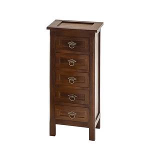 Commode Lorraine en 5 tiroirs – Peuplier massif / Marron colonial