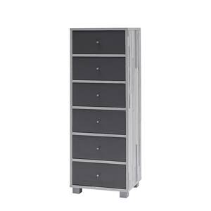 Armoire midi Lund II Gris basalte / Woodstripe