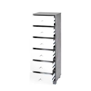 Armoire midi Lund III Blanc brillant / Gris minéral