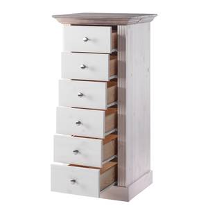 Commode Lyngby I Pin massif - Pin blanc / Pin marron - Hauteur : 110 cm