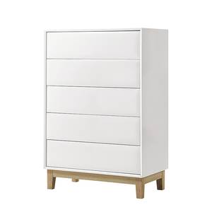 Commode Melia Blanc brillant / Chêne