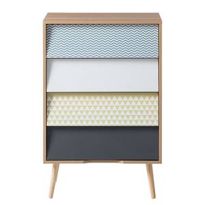 Commode Milbrock II Partiellement en pin massif - Multicolore