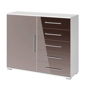 Commode Quadra I Blanc alpin / Gris lave brillant