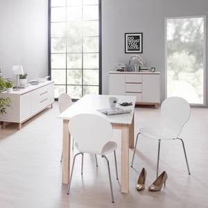Table extensible Storberg Blanc matt / Imitation chêne Sonoma