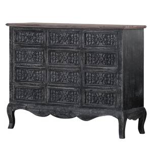 Commode Virar Sapin partiellement massif - Noir vintage