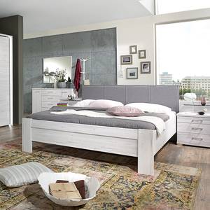 Compact bed Madrid Witte eikenhouten look - Grijs - 200 x 200cm