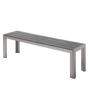 Komplett-Set Seattle 1 Tisch, 2 Bänke - Aluminium/Aluminium-Belattung - Silber/Anthrazit