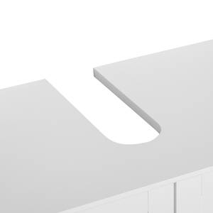 Ensemble Turin Blanc - 3 éléments : meuble lavabo, armoire à miroir, armoire haute