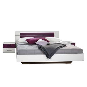 Camera da letto-Set Burano (4 pezzi) BIanco alpino/Color mora Bianco Superficie letto: 160 x 200cm