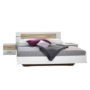 Set completo Burano Bianco alpino/Effetto quercia di Sonoma - Superficie letto: 180 x 200cm