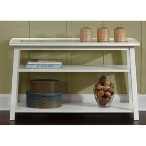 Console Amesbury Peuplier partiellement massif / Verre Blanc