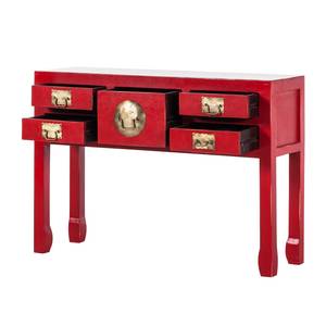 Wandtafel China Town deels massief mangohout - Rood