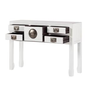 Console China Town Manguier partiellement massif - Blanc