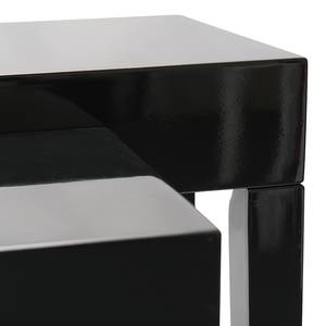 Set de consoles Gleamy (2 éléments) Paulownia partiellement massif - Noir brillant