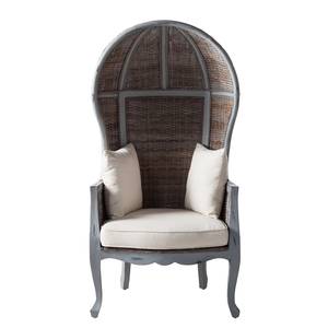 Fauteuil Moruya massief mangohout/rotan - bruin/grijs