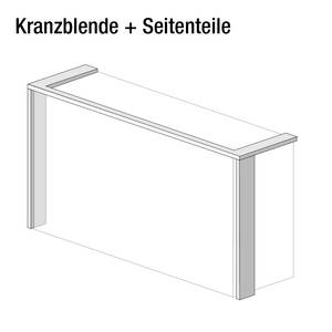 Kranzblende Skøp (mit Seitenteil) Alpinweiß - 225 x 222 cm - 2 Türen
