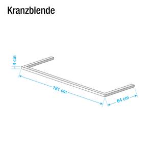 Corniche Skøp (avec parties latérales) Imitation chêne de Sonoma - 181 x 236 cm - 2 porte