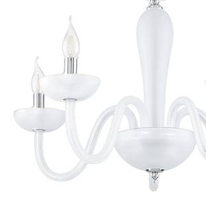 Lustre Falcado Verre / Acier - 5 ampoules - Blanc