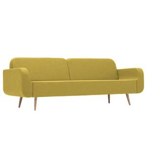 Küchensofa Loca Filz / Eiche massiv - Senfgelb / Eiche Hell - Breite: 227 cm